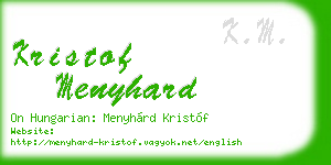 kristof menyhard business card