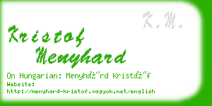 kristof menyhard business card